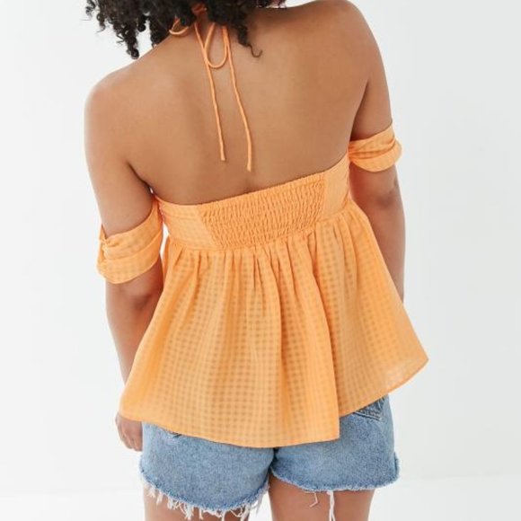 Urban Outfitters Orange Off-Shoulder Top - Picture 3 of 4